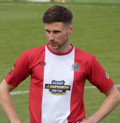 Director Sam Mackenzie congratulates Jordan Hulme on becoming Alty skipper, By Altrincham Football Club